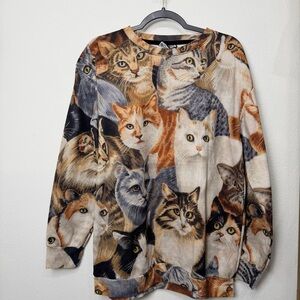 Women's Cat Eye Sweater - Brown and Black